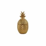 karaca lesley dekoratif kapakli ananas m gold 7x7 8386